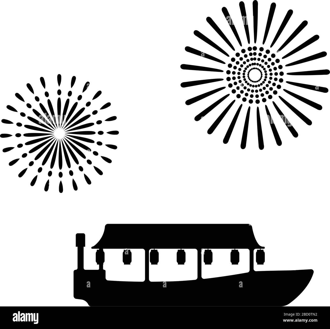 Illustration de la croisière sur le bateau à moteur de Tokyo Illustration de Vecteur