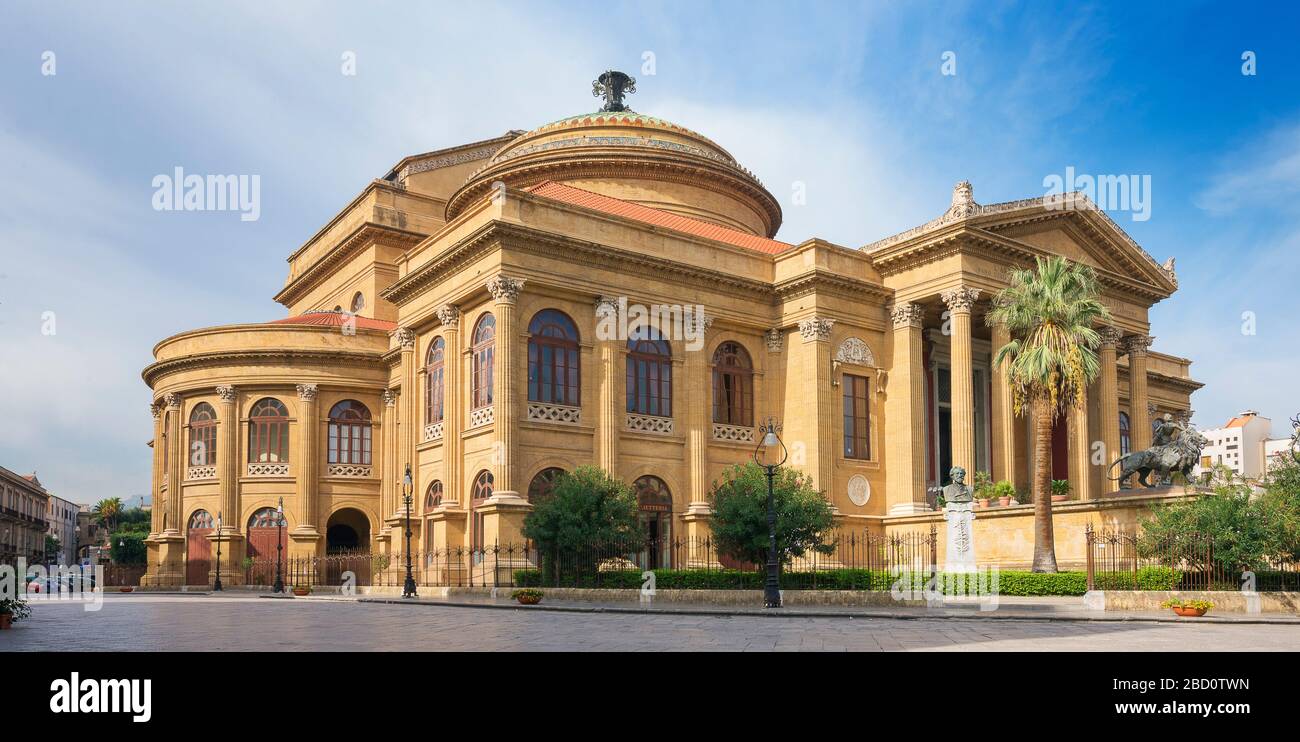 Teatro Massimo, Palerme, Sicile, Italie, Europe Banque D'Images
