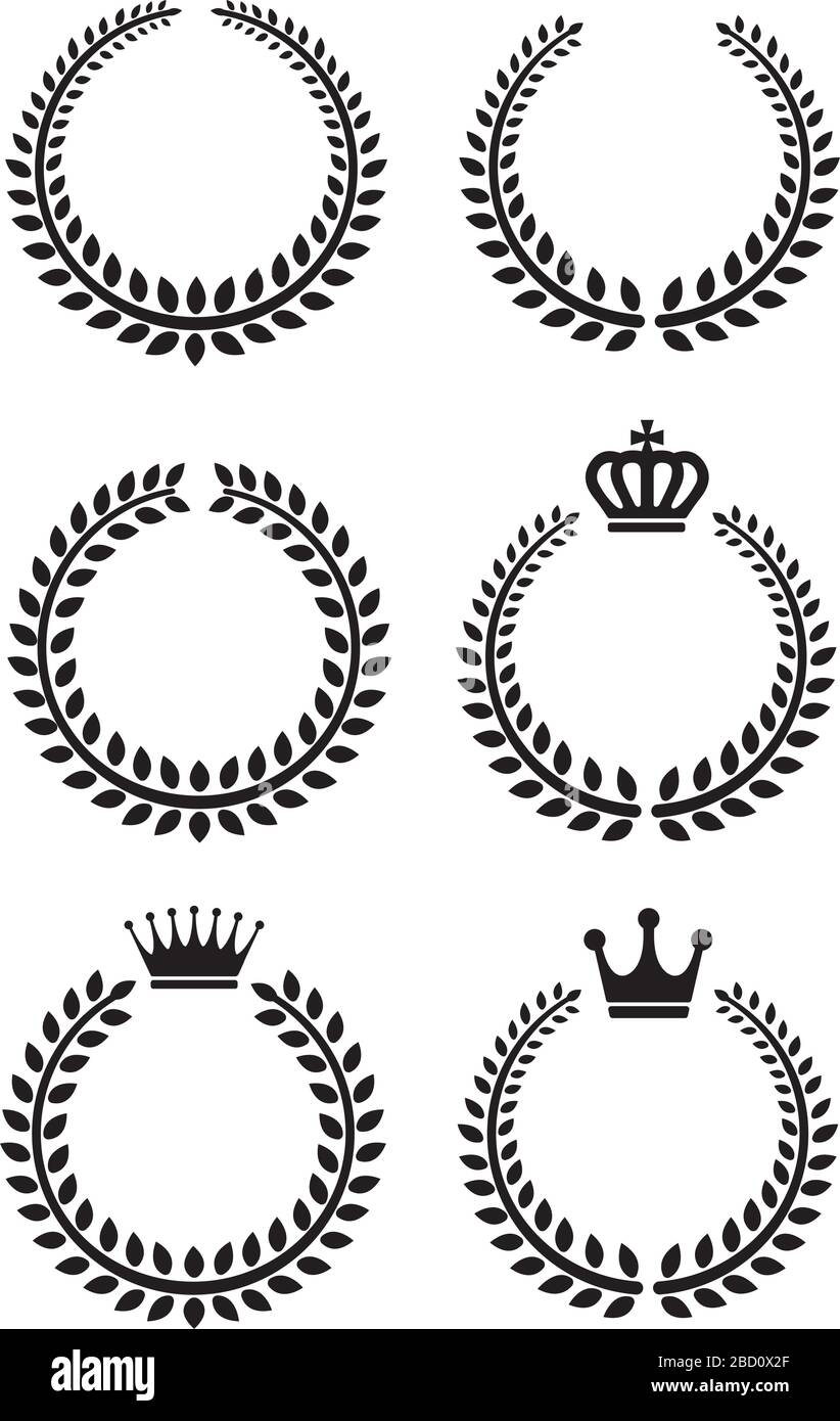 jeu d'illustrations pour châssis couronne (or/argent/bronze) Illustration de Vecteur