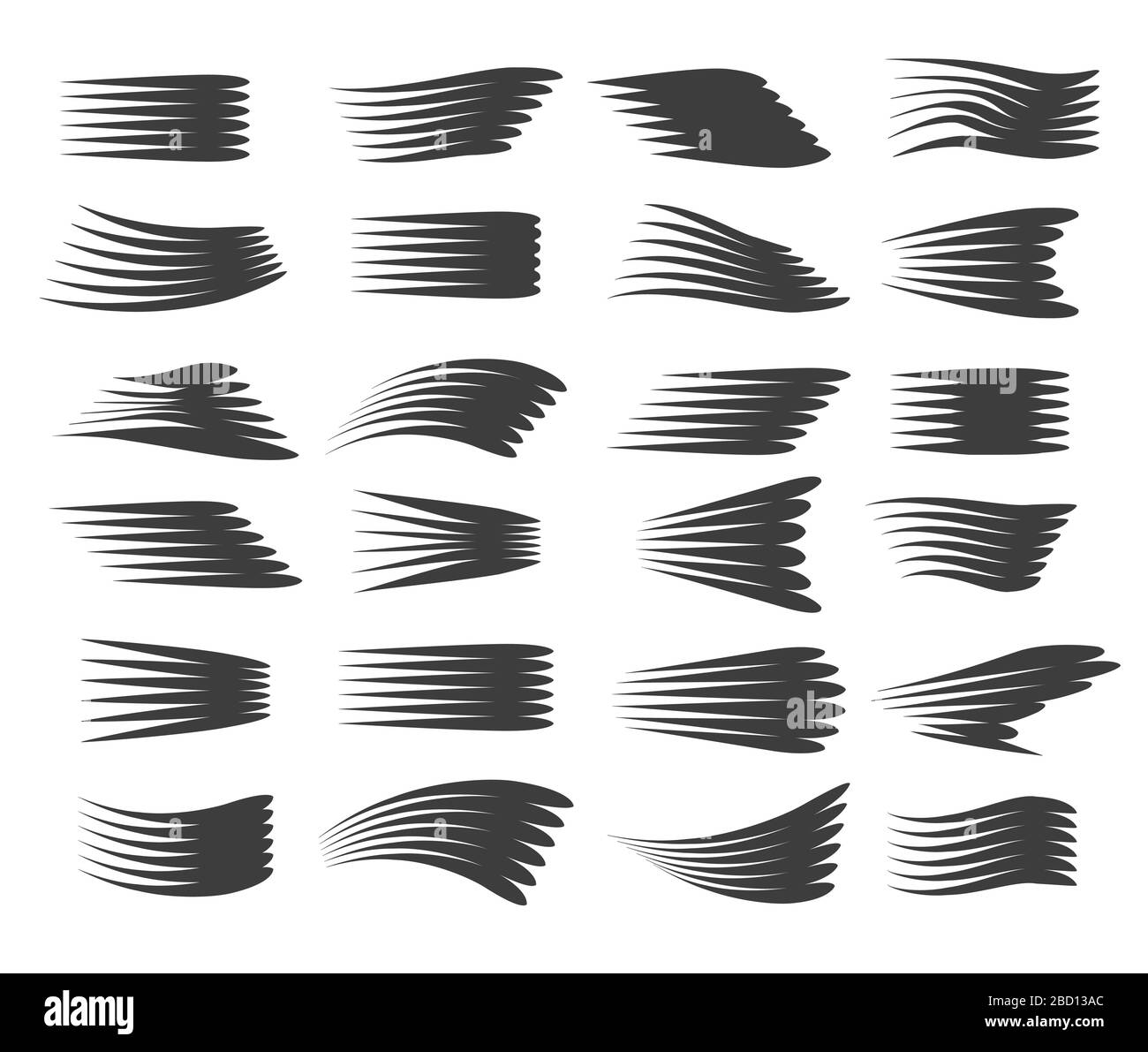 Elément décoratif de mouvement horizontal de la ligne de vitesse isolé sur fond blanc. Illustration vectorielle. Illustration de Vecteur