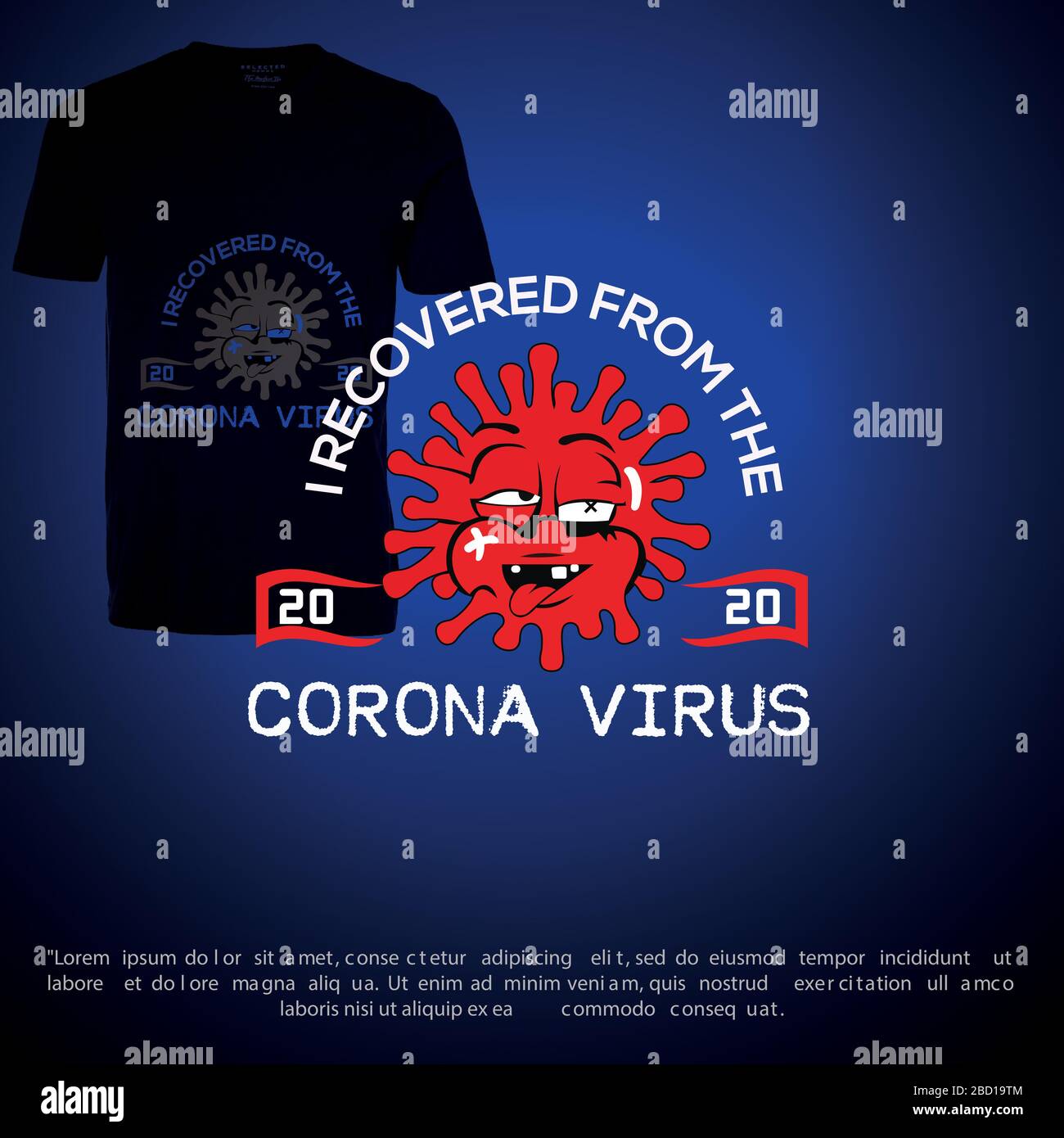 Le modèle de conception de t-shirt de virus de la mort Illustration de Vecteur
