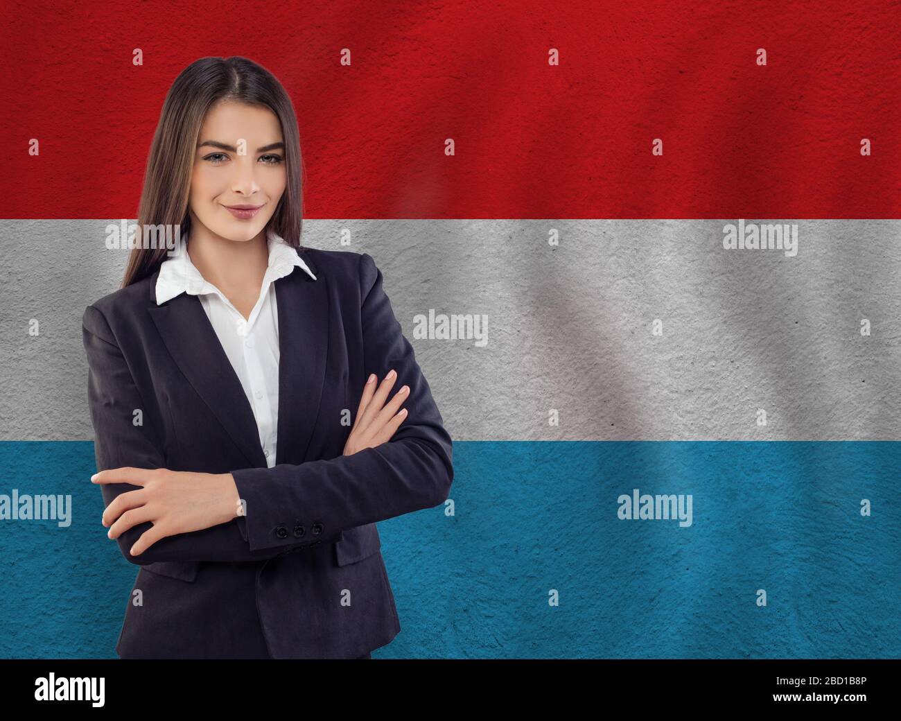 Jeune femme prête pour les affaires ou apprendre la langue Banque D'Images