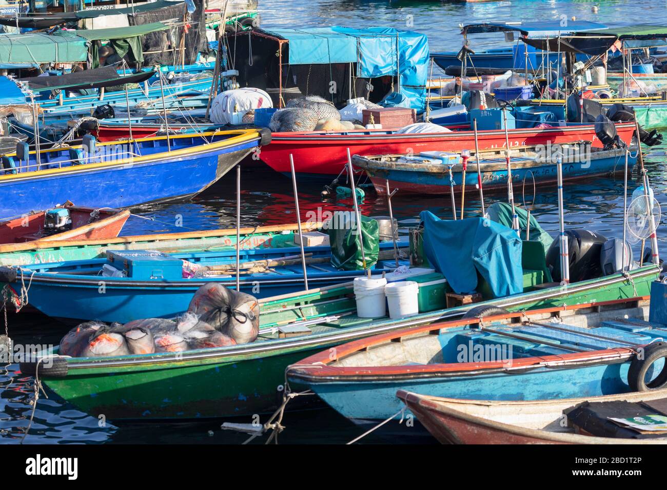 Bateaux de pêche dans le port, Cheung Chau, Hong Kong, Chine, Asie Banque D'Images