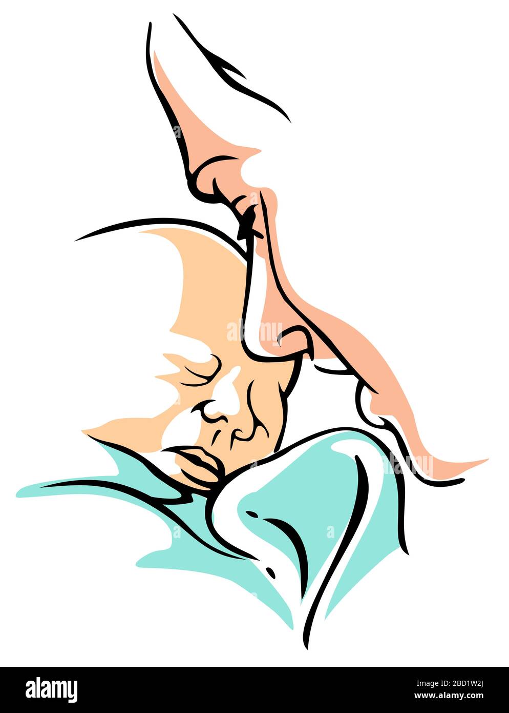 Mere Et Bebe Dessin Artistique Stylise De Collage Photo Stock Alamy