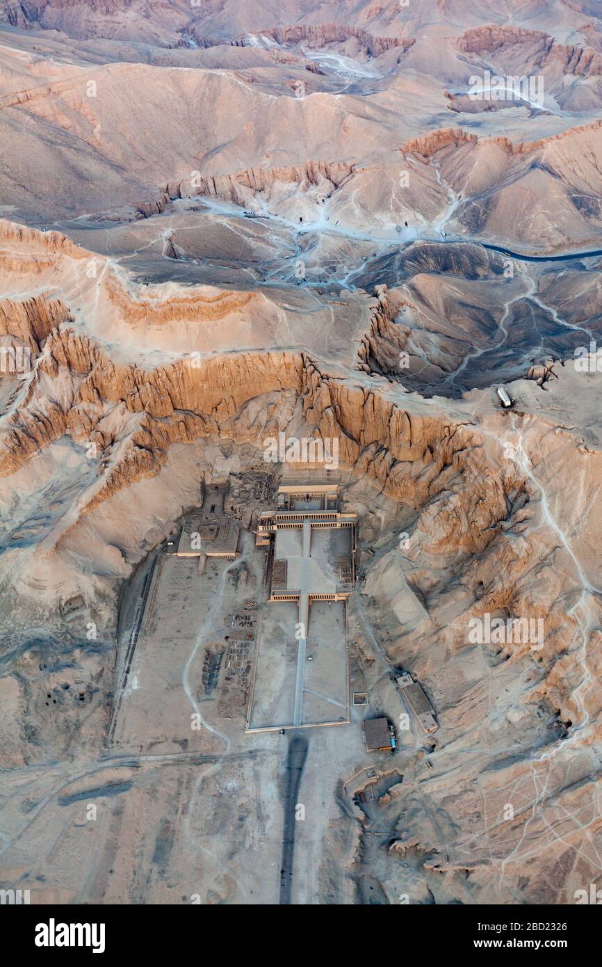 Temple Hatshepsut, Deir al-Bahri, Vallée des Rois, Louxor, Égypte Banque D'Images