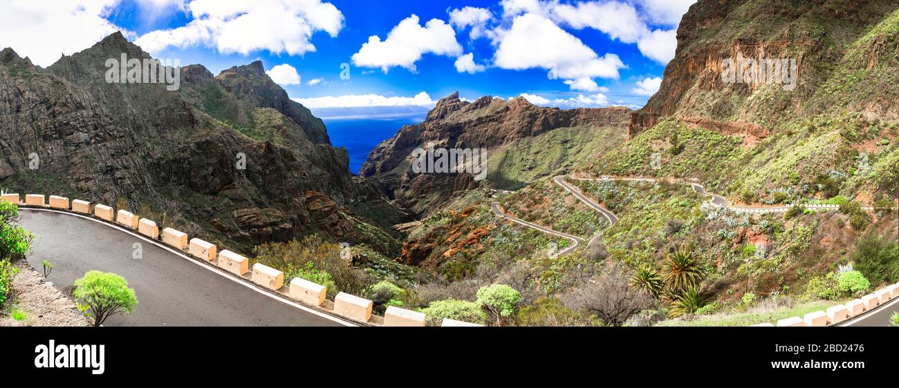 Impressionnant paysage volcanique de l'île de Tenerife, Espagne. Banque D'Images