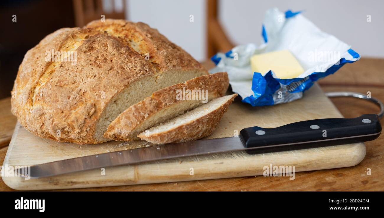 Pain soda irlandais au beurre Banque D'Images