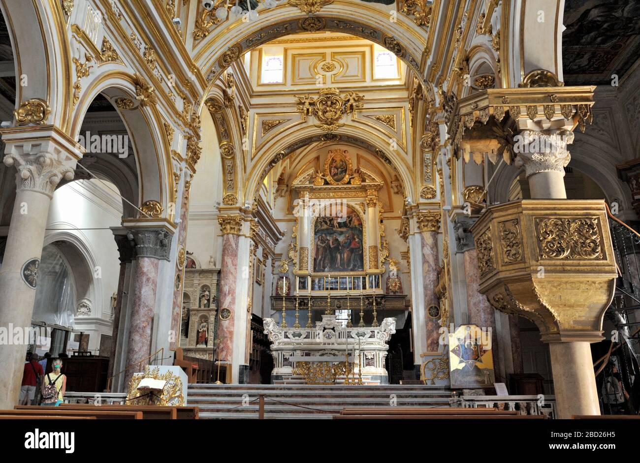 Italie, Basilicate, Matera, intérieur de la cathédrale Banque D'Images