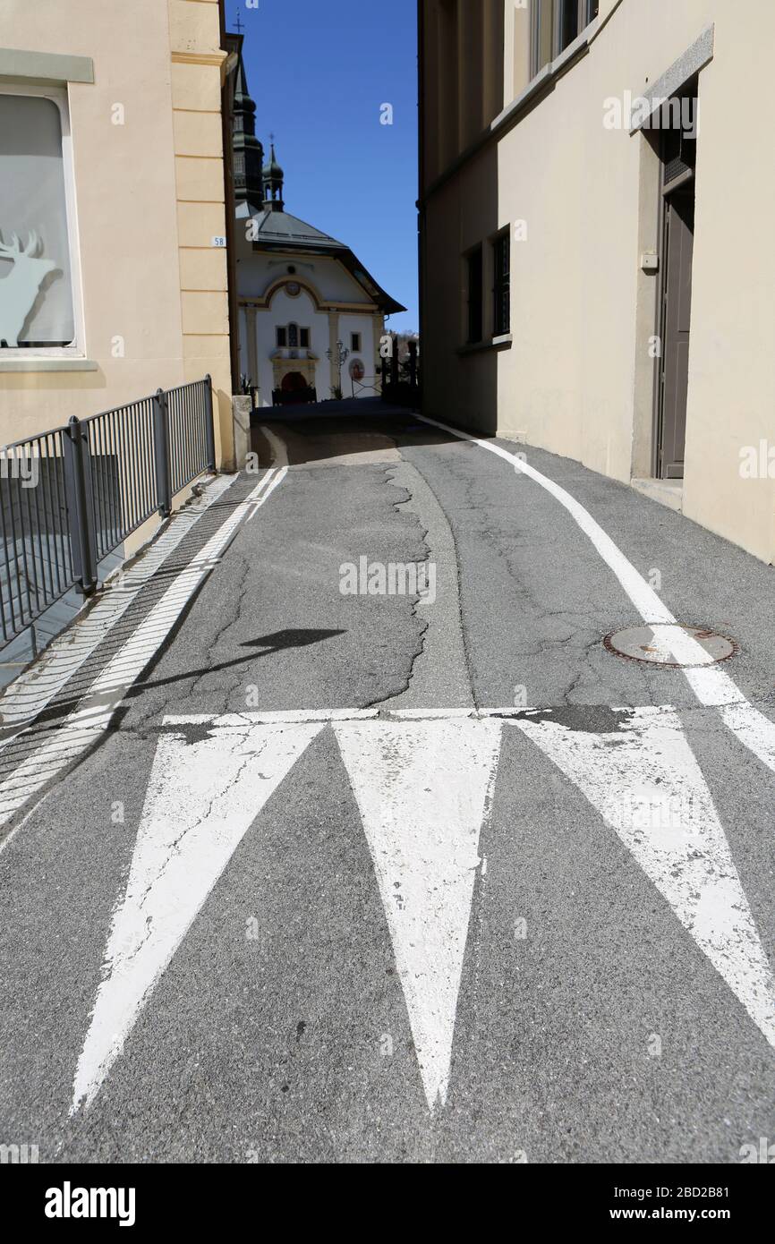 Dos d'âne. Saint-Gervais-les-bains. Haute-Savoie. France. Banque D'Images