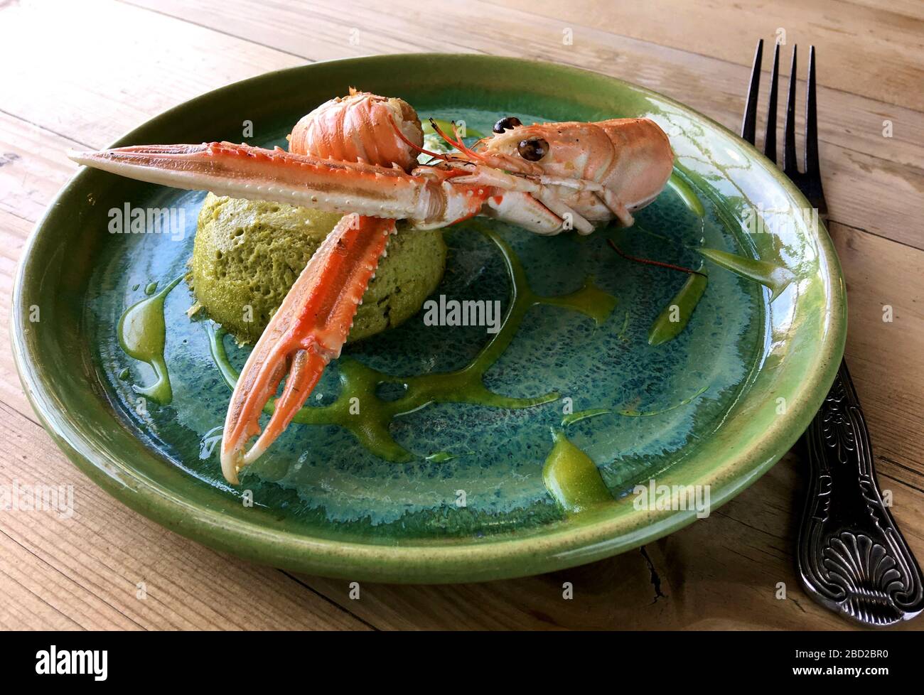 Entrée langoustine au restaurant du Goods Shed, Canterbury Banque D'Images