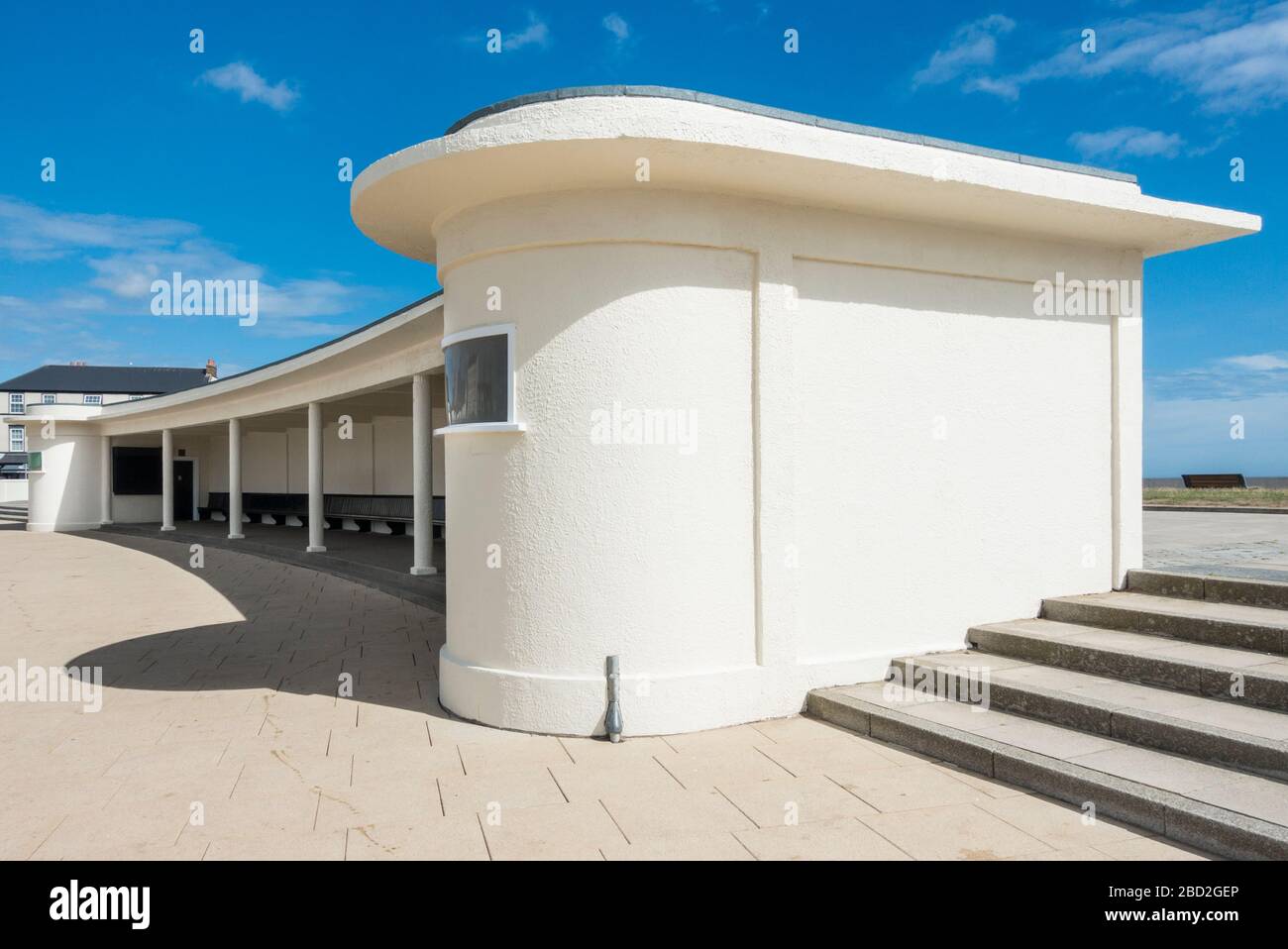 Gare routière art déco classée de 11e année à Seaton Carew près de Hartlepool. ROYAUME-UNI Banque D'Images