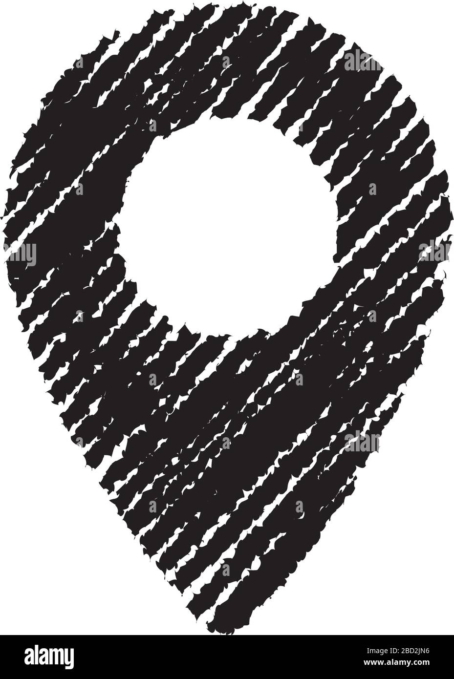 icône craie (broche de carte) Illustration de Vecteur