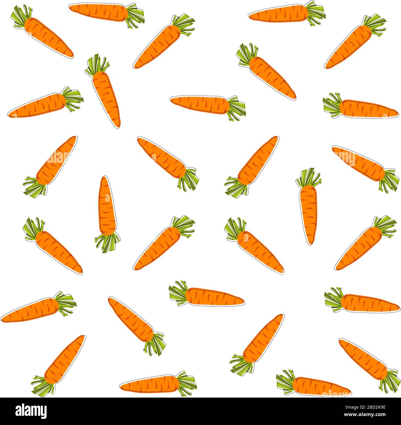 motif vectoriel avec carottes orange sur fond blanc, papier peint avec carotte Illustration de Vecteur