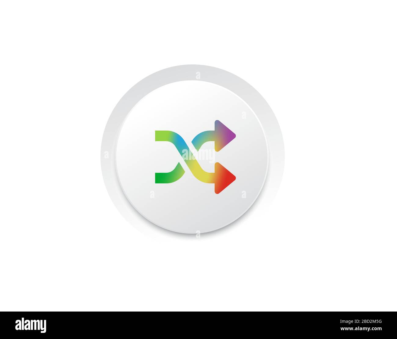 Le bouton de l'icône de gradient aléatoire arc-en-ciel du lecteur de musique isolé vectoriel Illustration de Vecteur