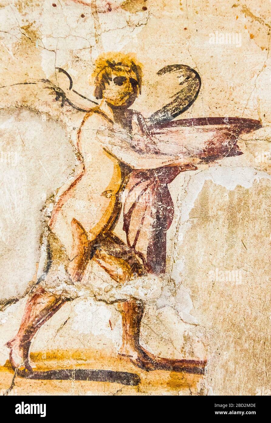 Egypte, Moyen Egypte, Musée de Mallawi, photos prises en 2009, avant son pillage en 2013. Peinture romaine. Banque D'Images