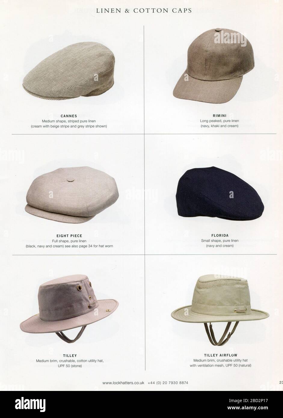 Catalogue Hats J. Lock & Co., publié pour la première fois au Royaume-Uni. Banque D'Images