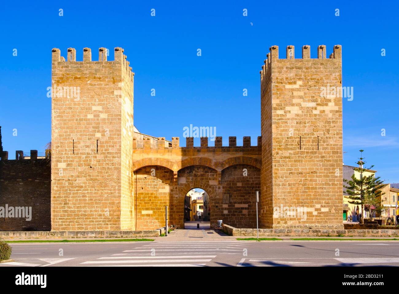 Porte Ville Porta de Sant Sebastia, Alcudia, région de Raiguer, Majorque, Iles Baléares, Espagne Banque D'Images