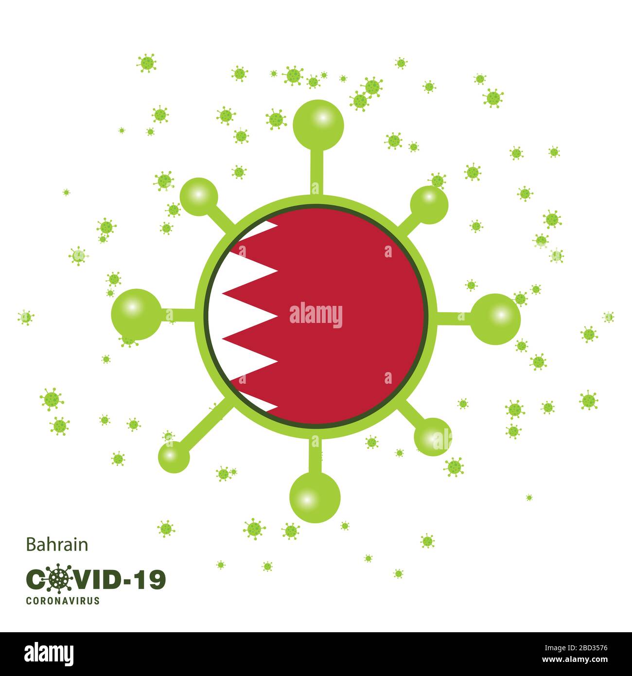 Bahreïn sensibilisation au drapeau de Coronavius contexte. Restez à la maison, restez en santé. Prenez soin de votre propre santé. Priez pour le pays Illustration de Vecteur