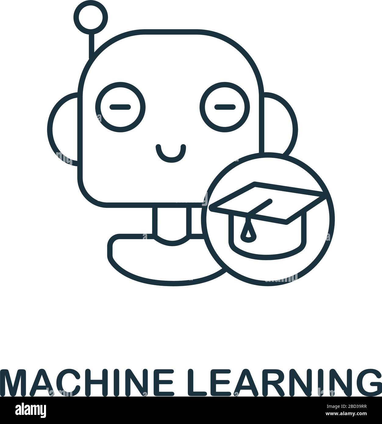 Icône apprentissage machine. Symbole d'apprentissage de machine par ...