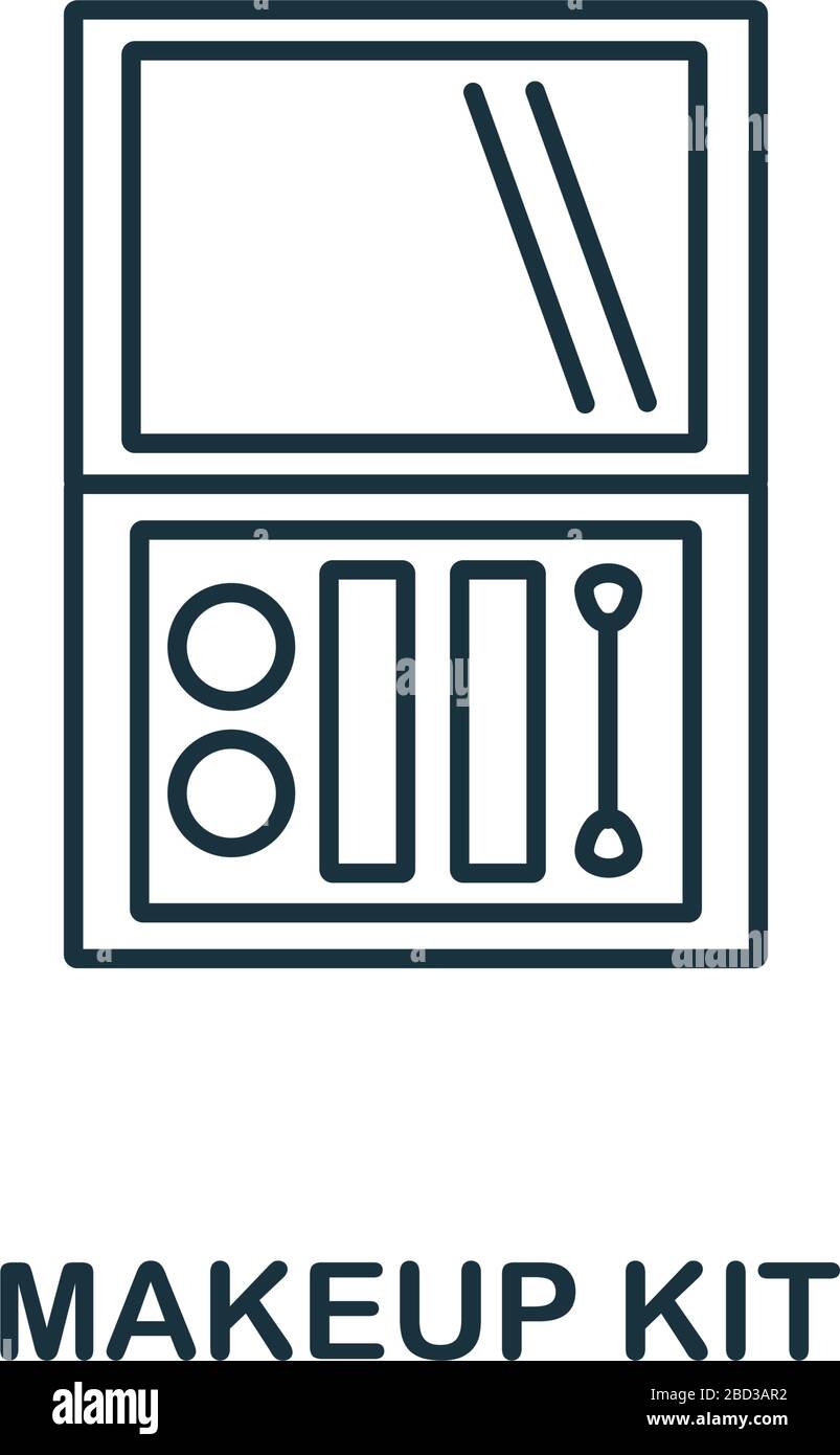 Icône du kit de maquillage de la collection de maquillage et de beauté. Symbole de kit de maquillage d'élément de ligne simple pour les modèles, la conception Web et les infographies Illustration de Vecteur