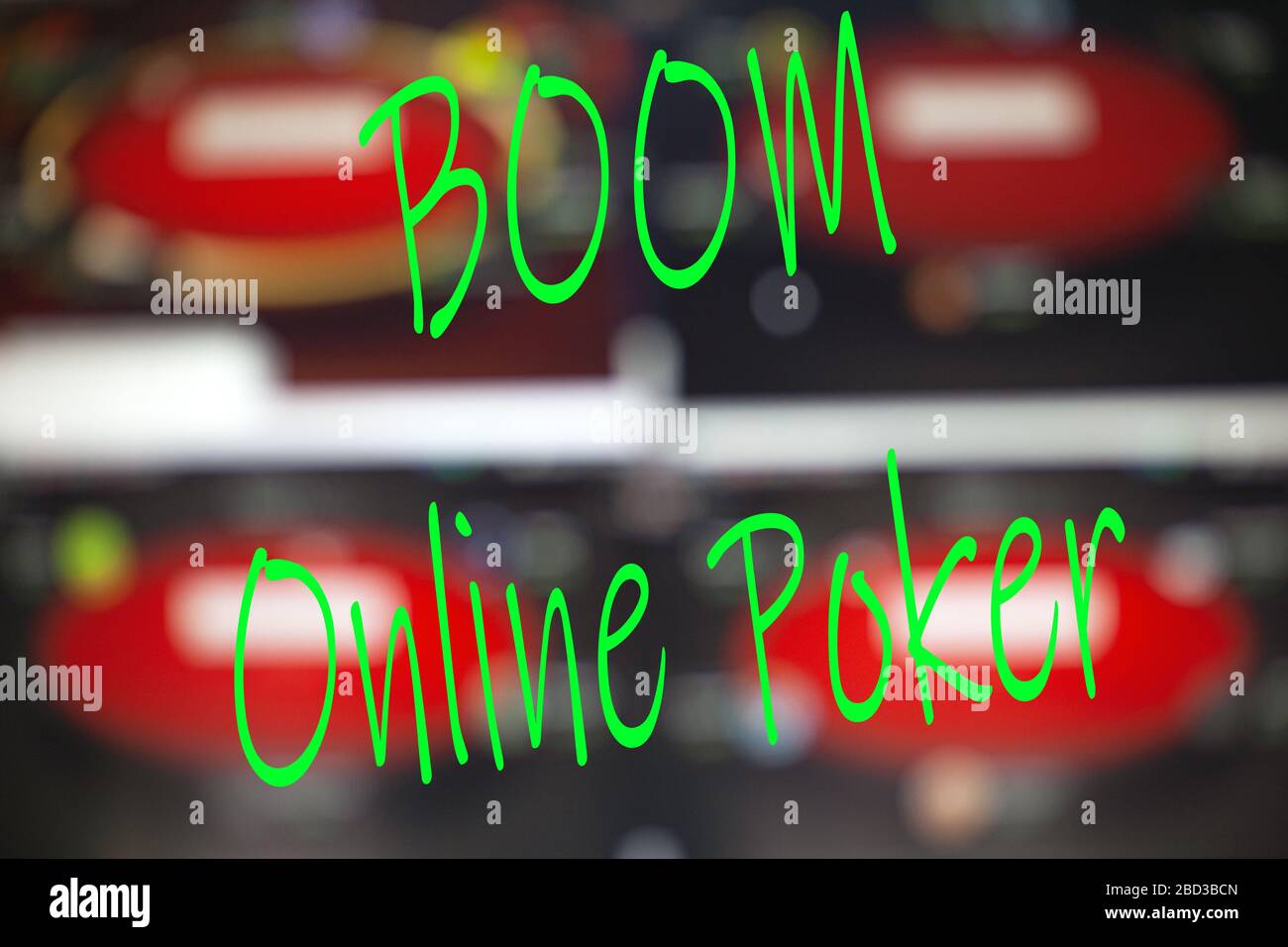 le boom du poker en ligne en raison de la pandémie de coronavirus, a augmenté le trafic. Banque D'Images