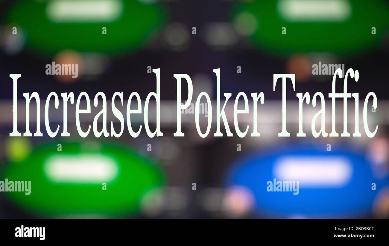 le boom du poker en ligne en raison de la pandémie de coronavirus, a augmenté le trafic. Banque D'Images