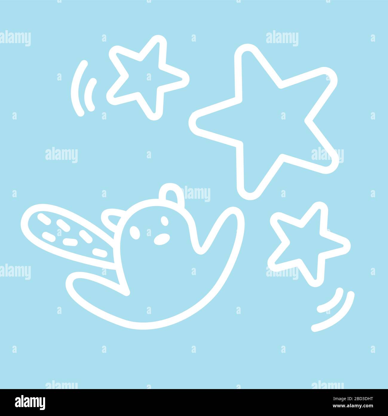 Le joli personnage d'animal kawaii vole aux étoiles. Modèle drôle de motif castor ou chat logo. Symbole pour le Web et l'impression. Préscolaire linéaire animal Illustration de Vecteur Le joli personnage d'animal kawaii vole aux étoiles. Modèle drôle de motif castor ou chat logo. Symbole pour le Web et l'impression. Préscolaire linéaire animal Illustration de Vecteur