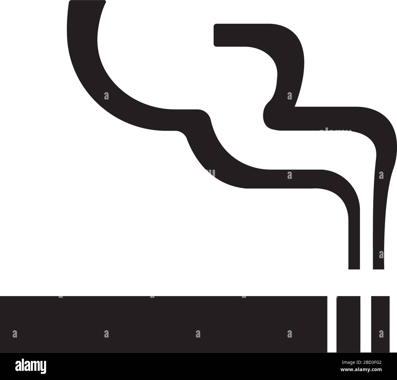 icône de la cigarette, du tabac, de la zone fumeurs / symbole d'information publique Illustration de Vecteur