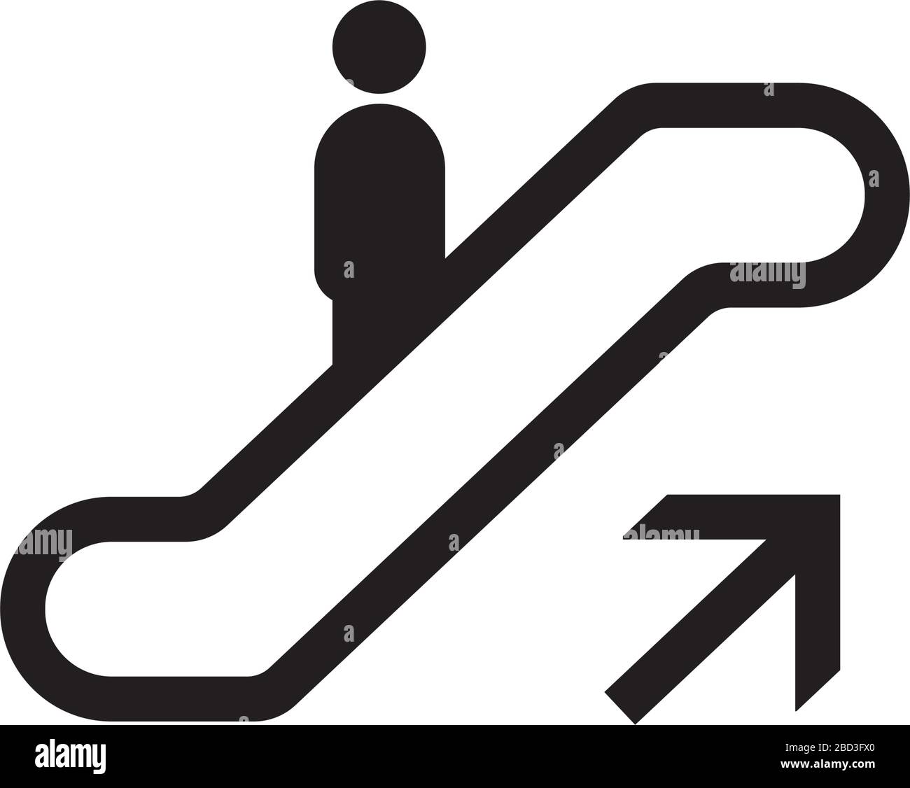icône de l'escalier roulant (à l'étage) / symbole d'information publique Illustration de Vecteur