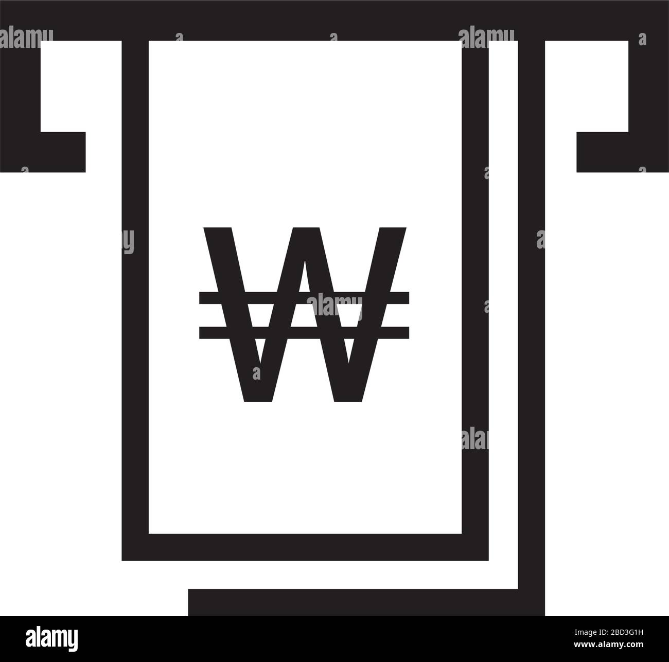 ATM, icône distributeur de billets (Won) Illustration de Vecteur