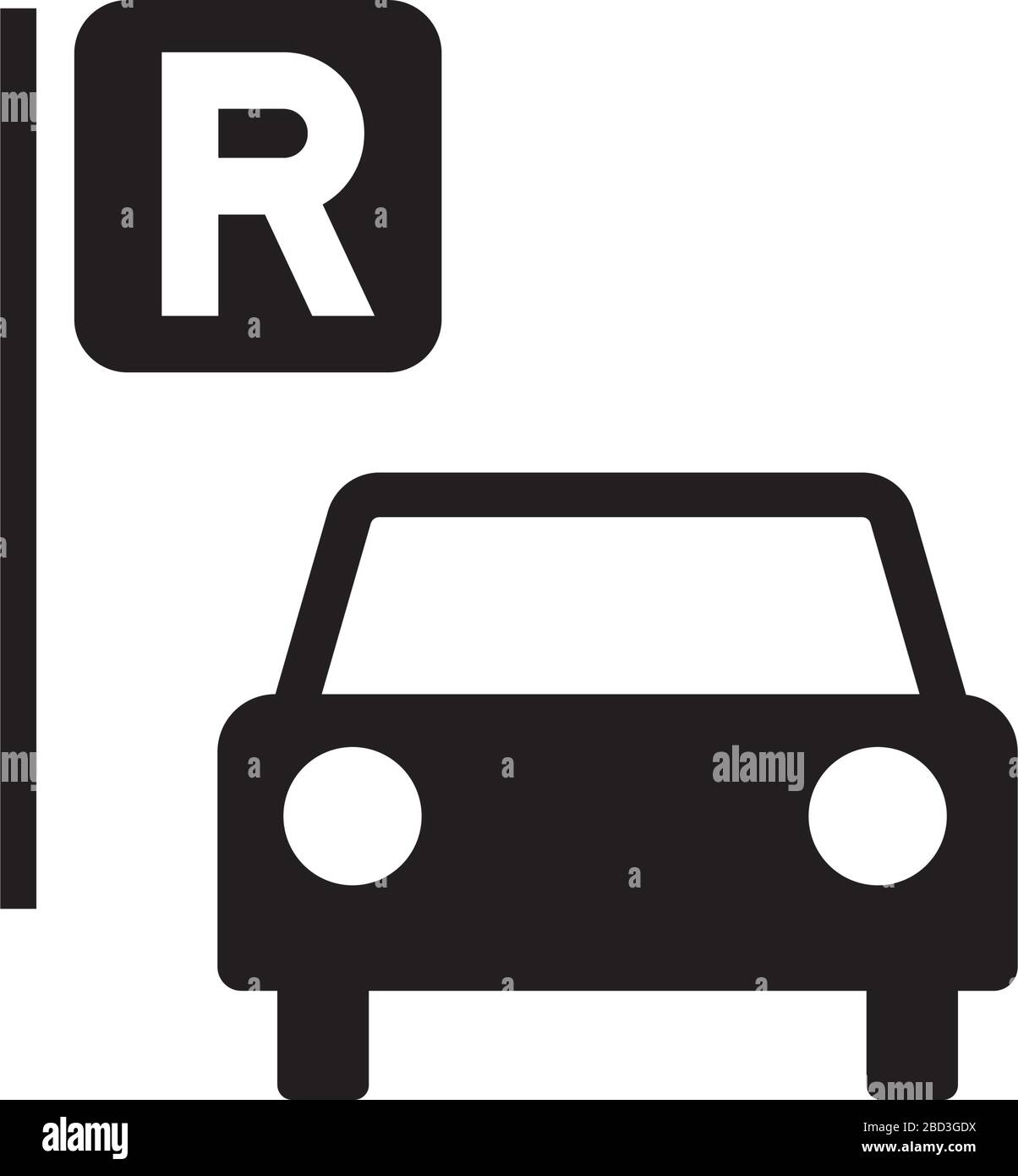 icône de location de voiture / symbole d'information publique Illustration de Vecteur