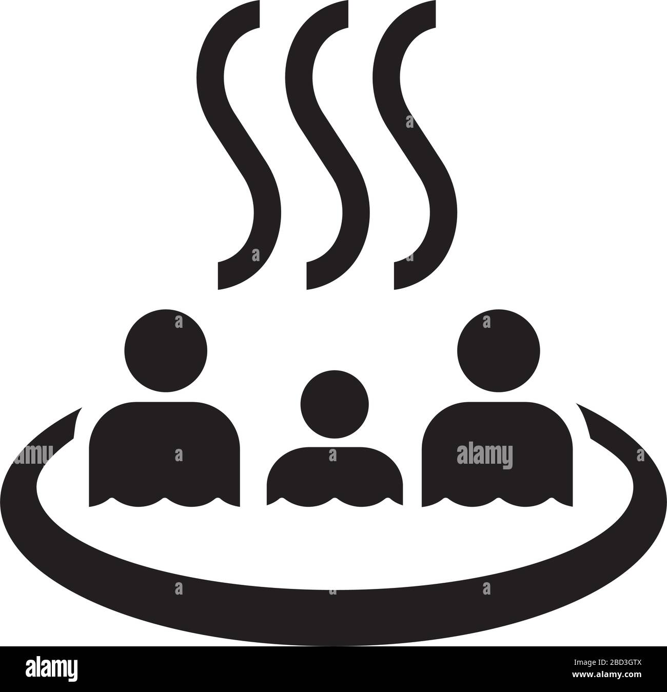 source chaude, onsen, icône de bain / symbole d'information publique Illustration de Vecteur