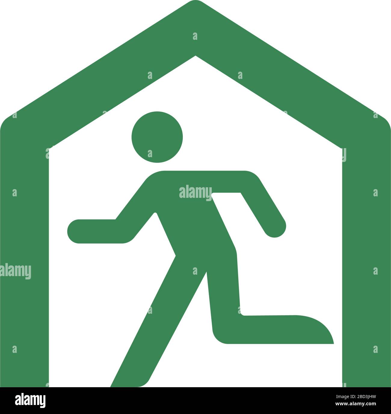 Symbole de sécurité publique (pictogramme) / centre d'évacuation Illustration de Vecteur