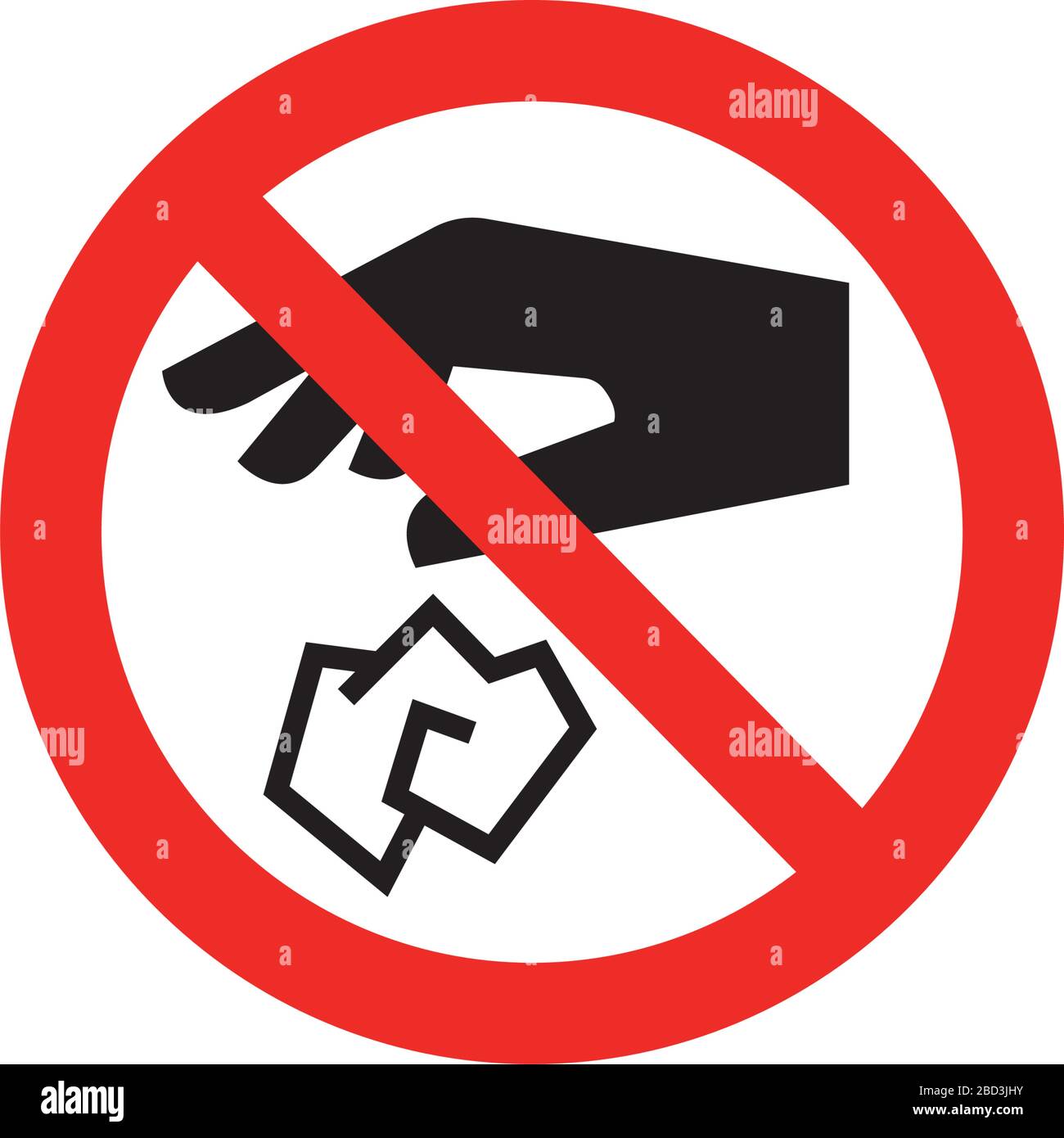 Panneau d'interdiction (pictogramme) / ne jetez pas de déchets Illustration de Vecteur