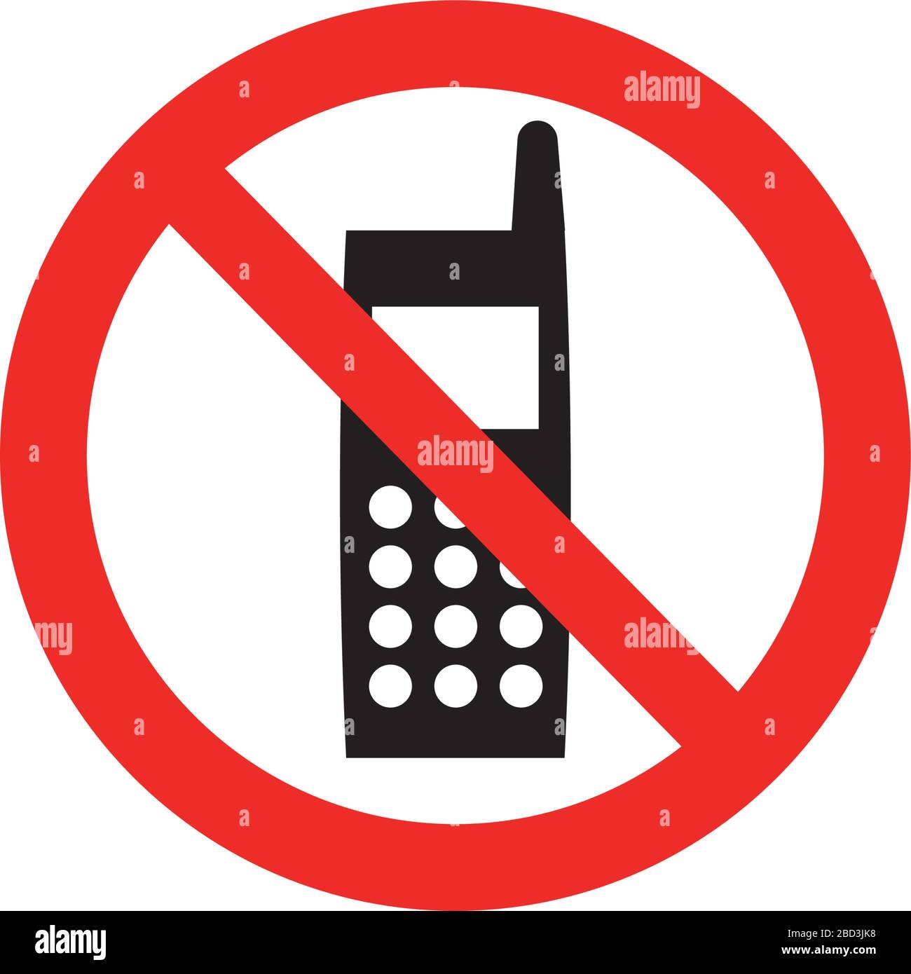 Panneau d'interdiction (pictogramme) / ne pas utiliser de téléphones portables Illustration de Vecteur