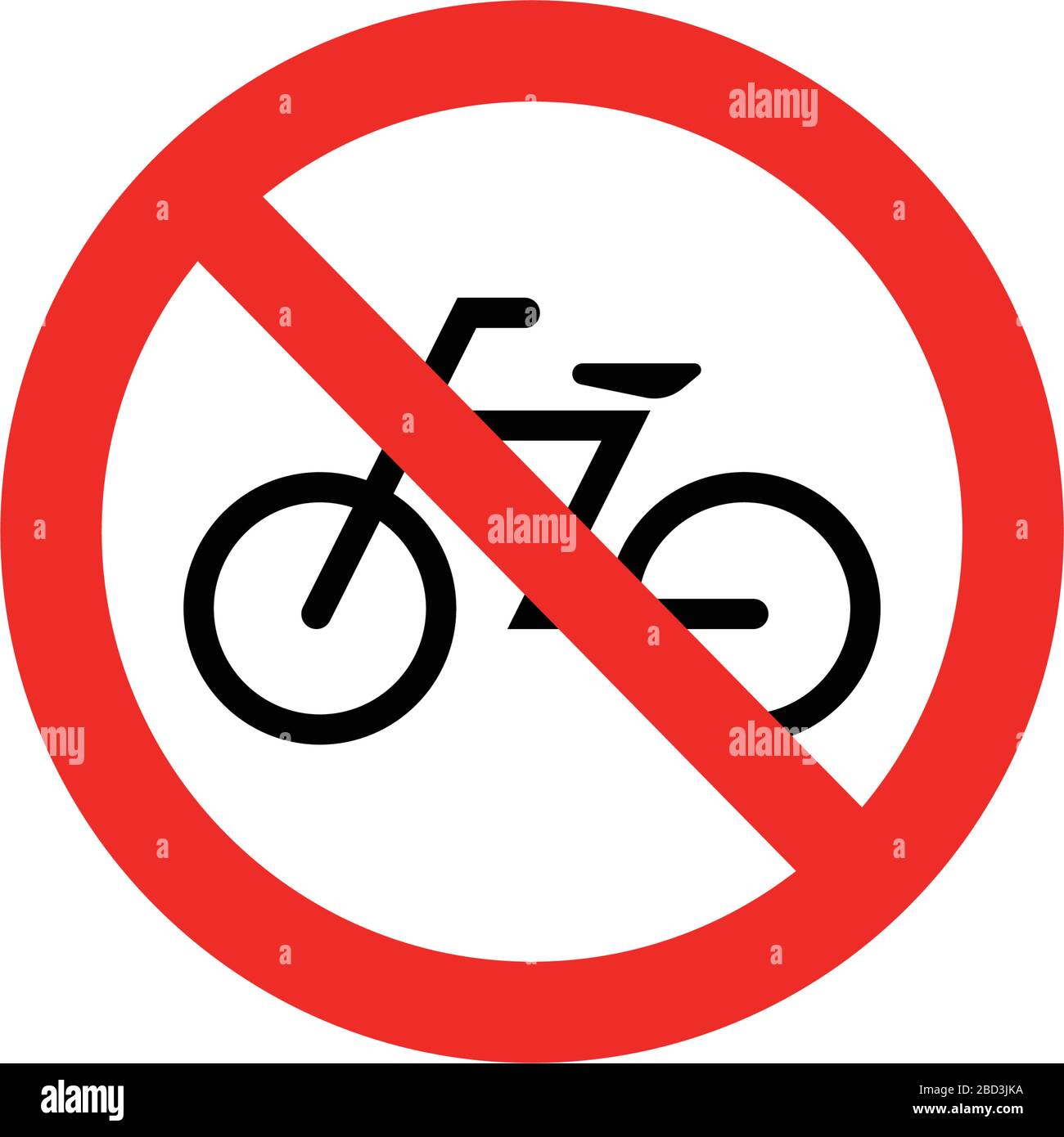 Panneau d'interdiction (pictogramme) / pas de bicyclettes Illustration de Vecteur