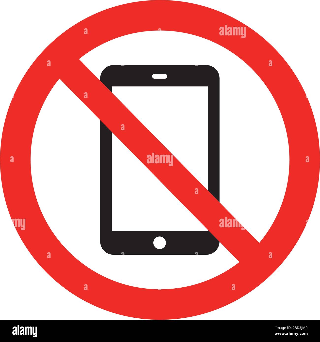 Panneau d'interdiction (pictogramme) / ne pas utiliser de téléphones portables Illustration de Vecteur