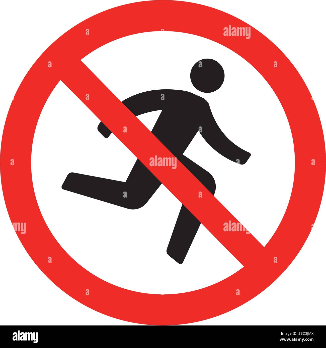 Panneau d'interdiction (pictogramme) / ne pas se précipiter Illustration de Vecteur