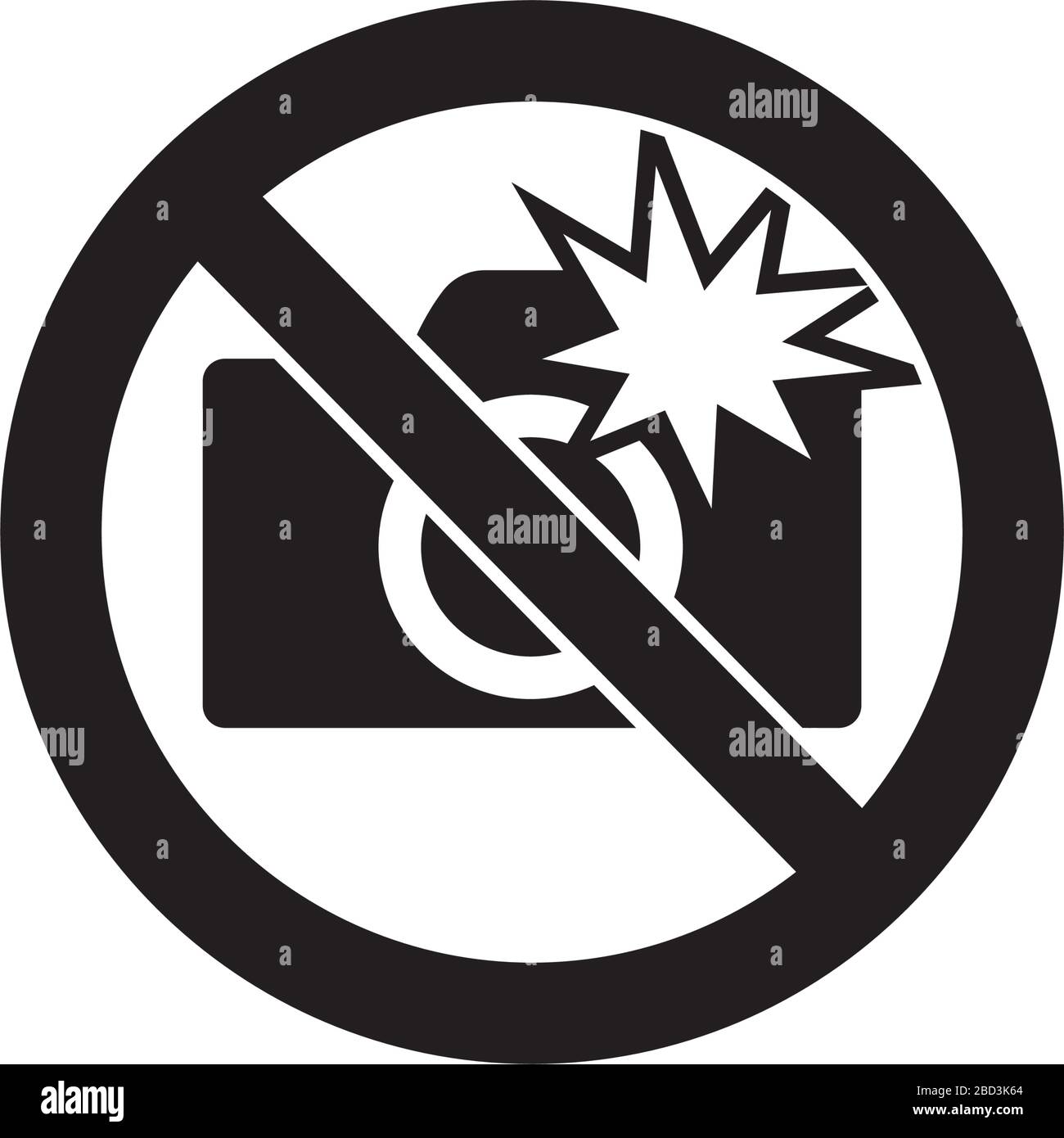 Panneau d'interdiction (pictogramme) / ne pas utiliser de photographies flash Illustration de Vecteur