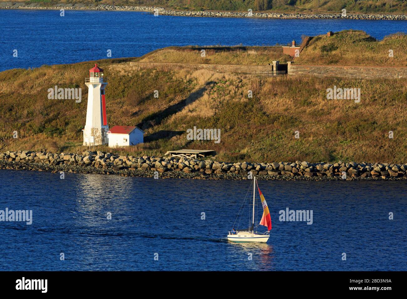 Phare de l'île Georges, Halifax, Nouvelle-Écosse, Canada Banque D'Images