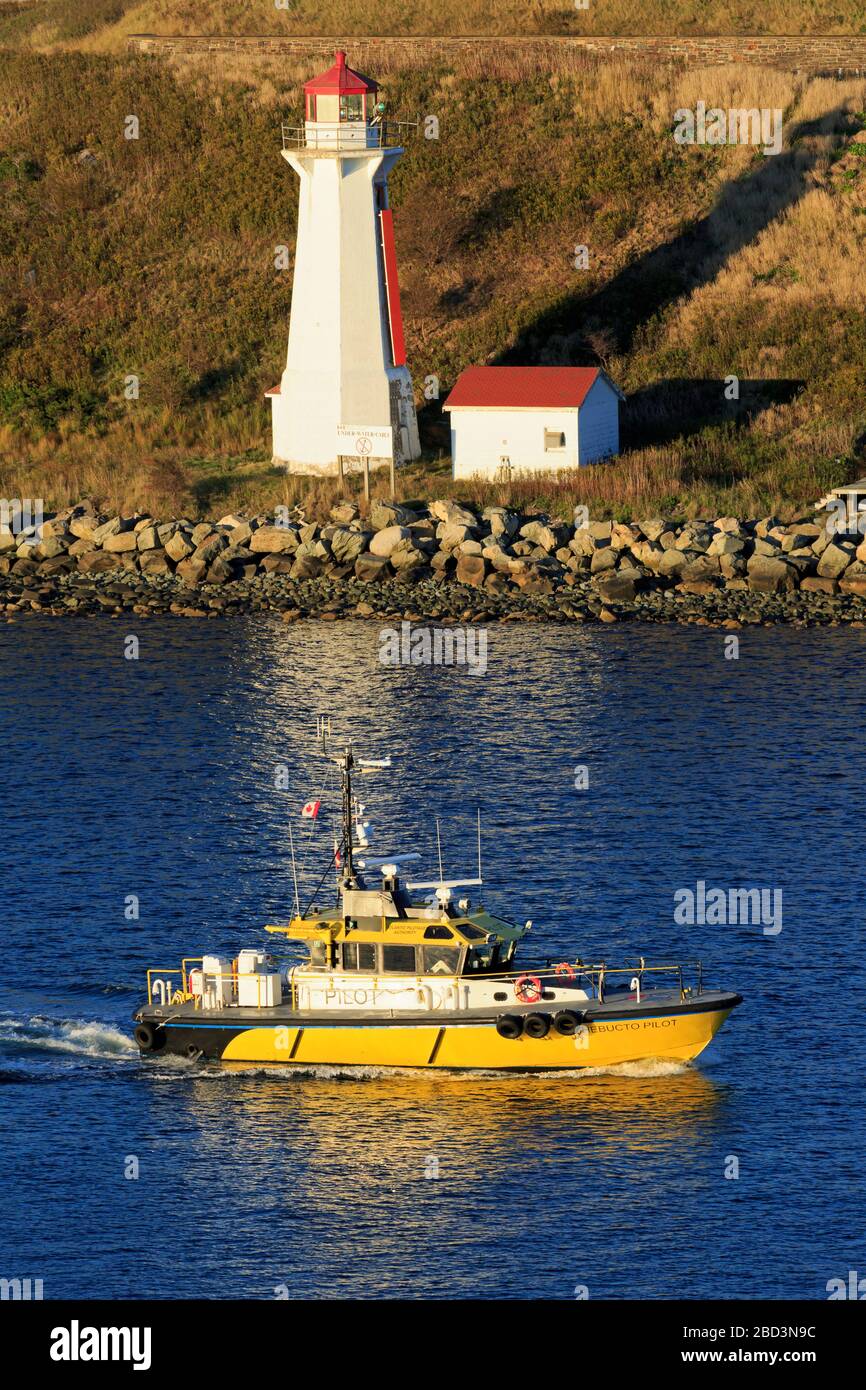 Phare de l'île Georges, Halifax, Nouvelle-Écosse, Canada Banque D'Images