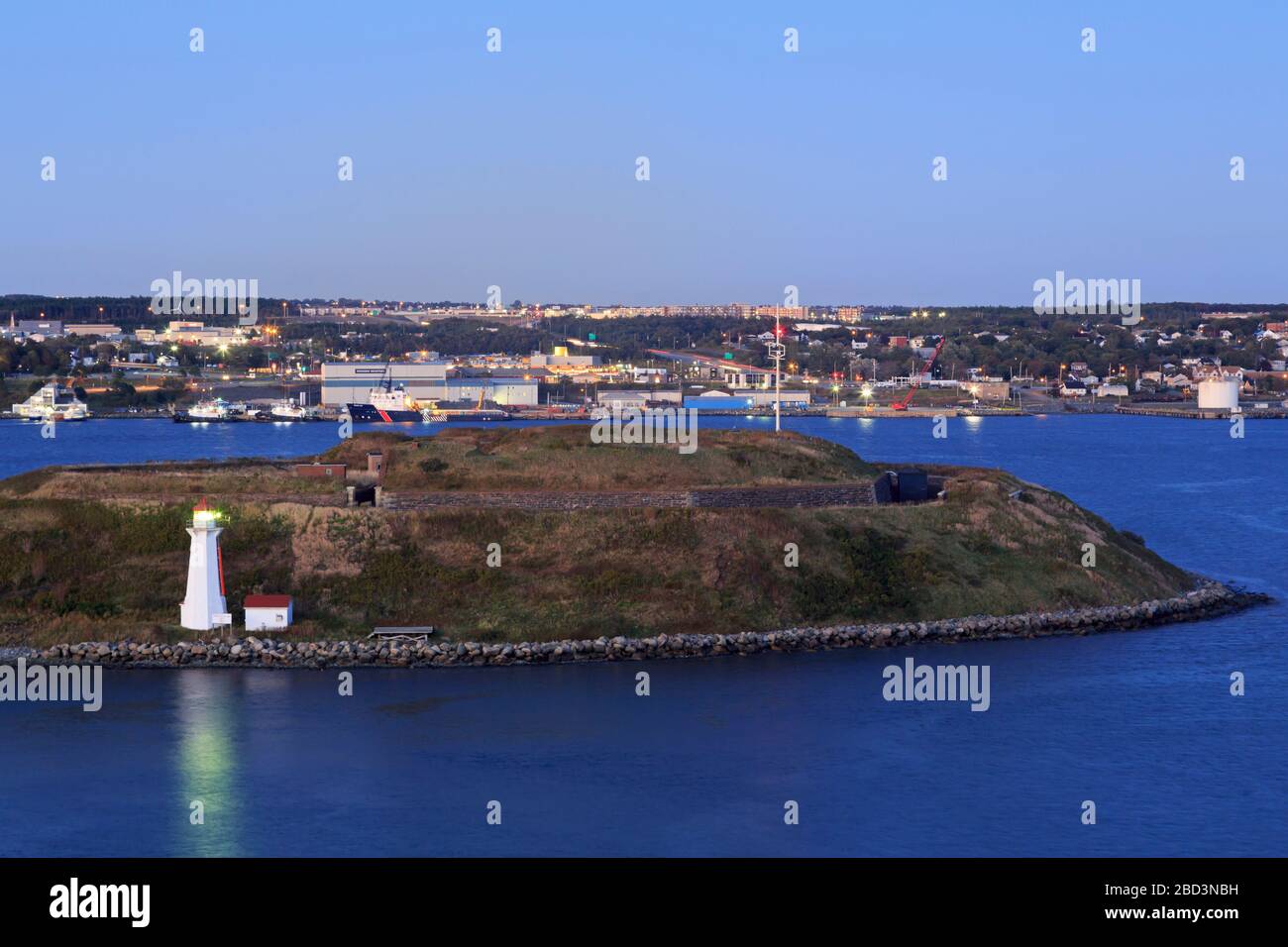 Phare de l'île Georges, Halifax, Nouvelle-Écosse, Canada Banque D'Images