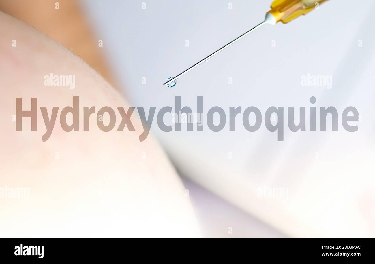 Patient obtenant le vaccin contre l'hydroxychloroquine, traitement possible pour le covid 19 Banque D'Images