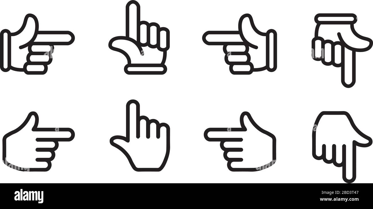 ensemble d'icônes pointeur/flèche doigt Illustration de Vecteur