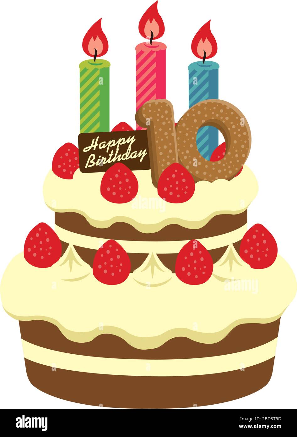 Illustration Du Gateau D Anniversaire Pour 10 Ans Image Vectorielle Stock Alamy