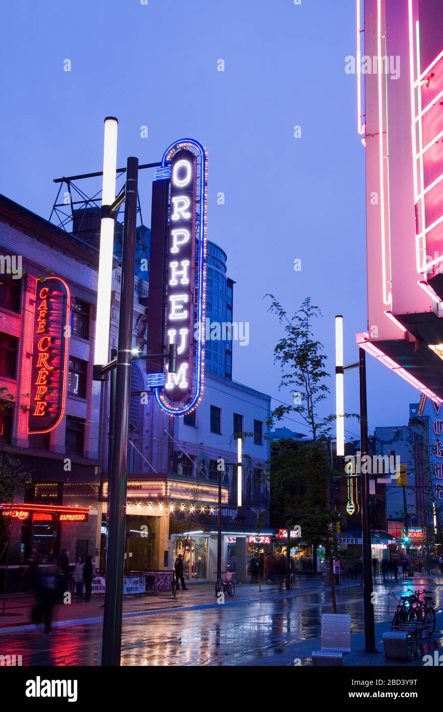 Orpheum Theatre, rue Granville, Vancouver (Colombie-Britannique), Canada, Amérique du Nord Banque D'Images