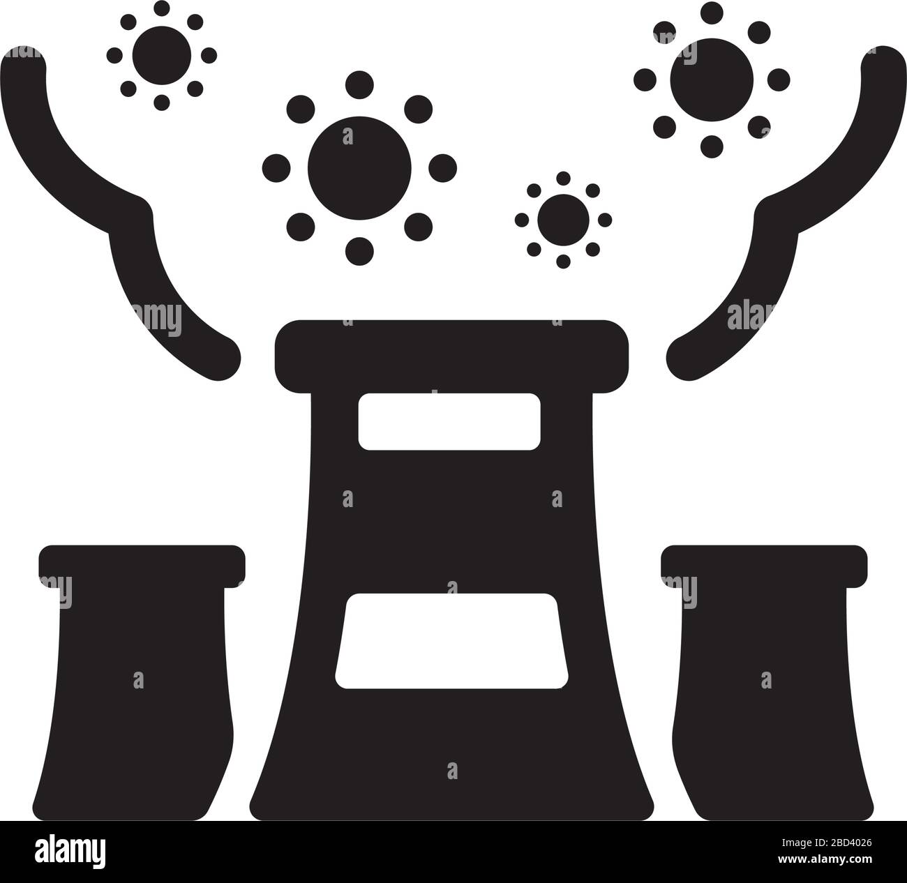pollution atmosphérique , icône pm2,5 (usine) Illustration de Vecteur