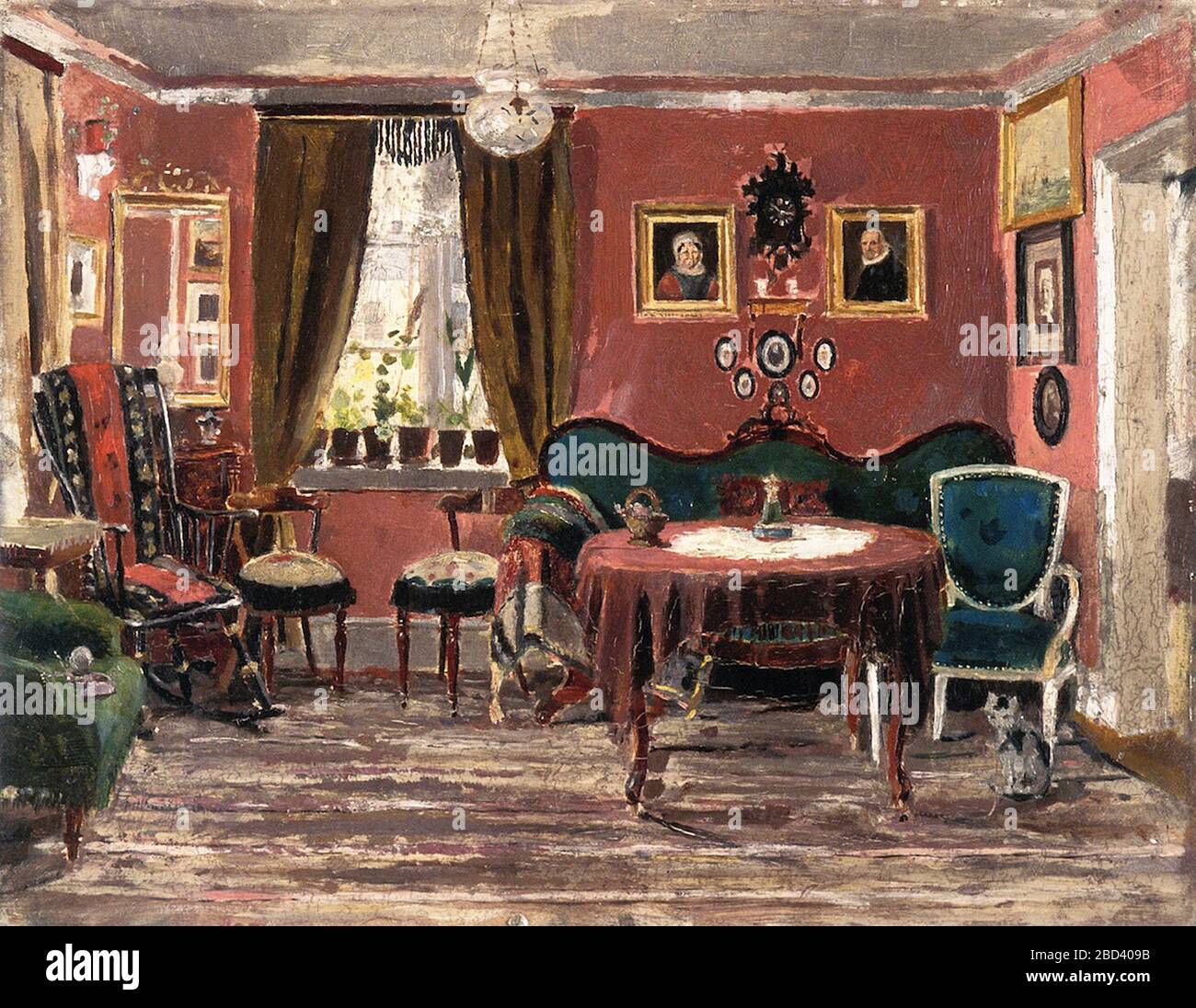 La salle de séjour des Misses par Edvard Munch (1881). Le Musée Munch, Oslo, Norvège Banque D'Images