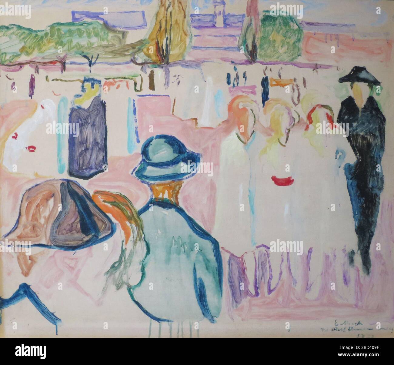 L'été sur Karl Johan Street Oslo par Edvard Munch 1931, le Musée d'art de Bergen en Norvège Banque D'Images