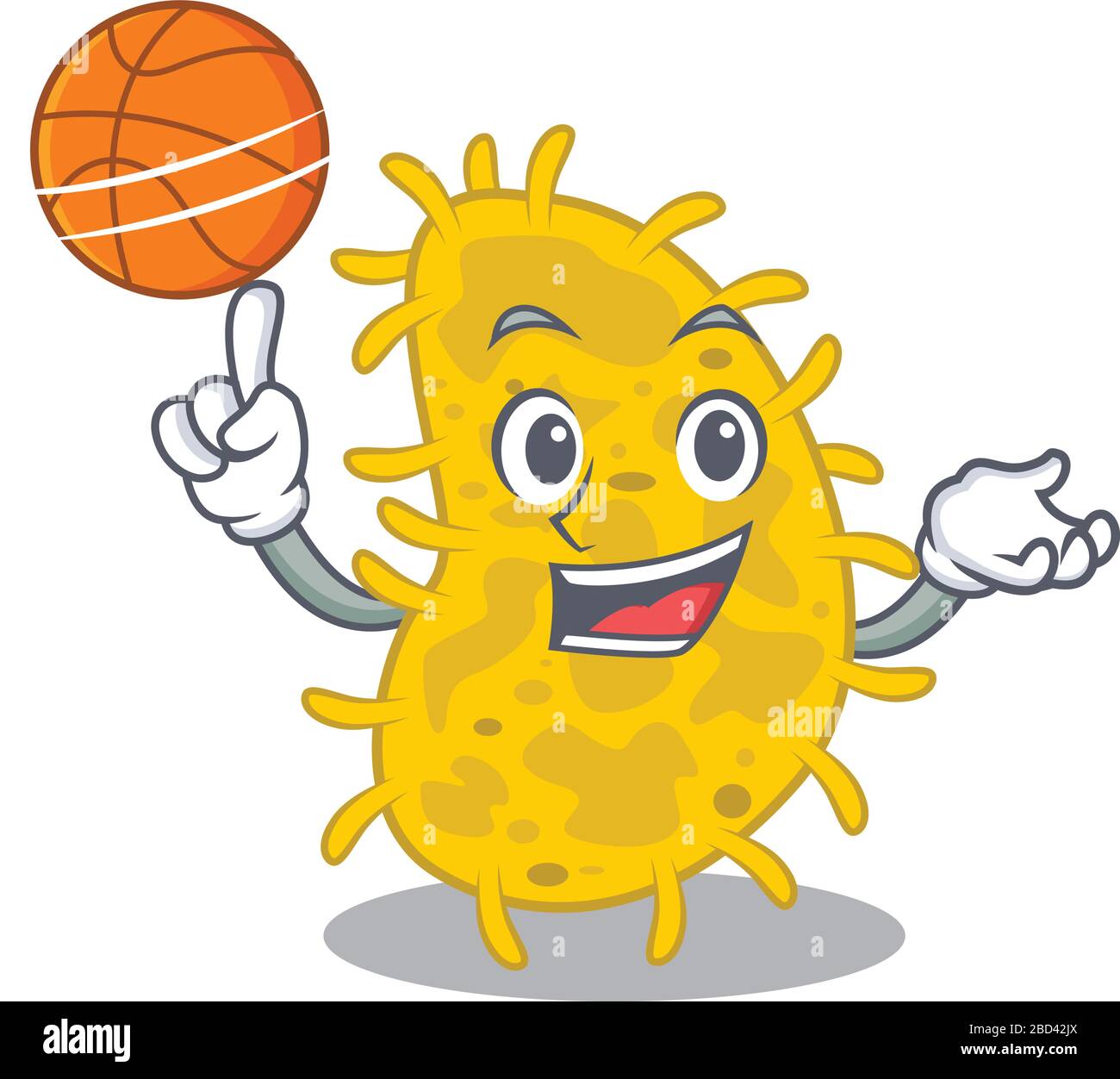 Sublime motif mascotte à spirilla avec basket-ball Illustration de Vecteur